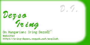 dezso iring business card